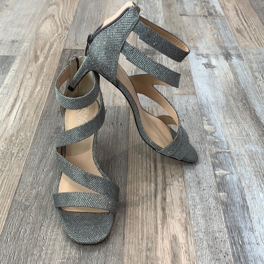 Franco Sarto Metallic Criss Cross Heels